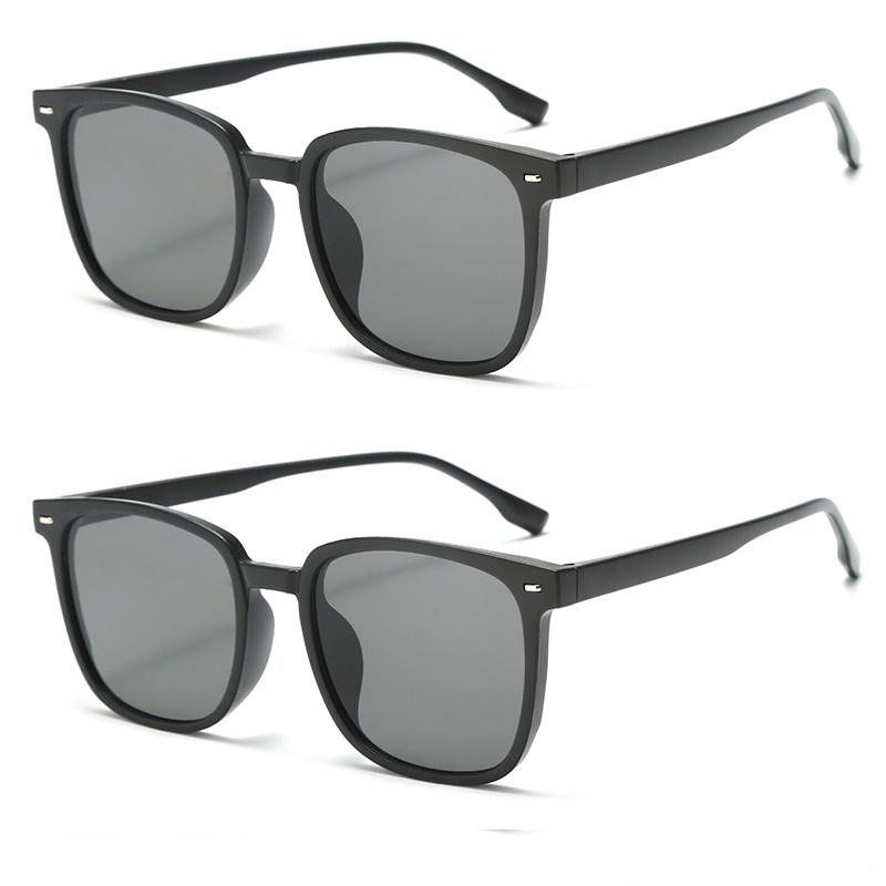 2PCS Fashion Colorful Square Sunglasses Women Men Vintage Trend Brand Sun Glasses Driving Fishing Male Female Glasses UV400