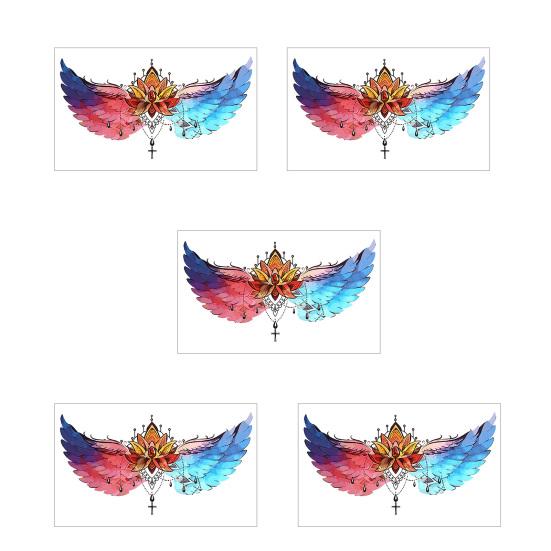5 Sheets Colorful Butterfly Flower Tattoo Stickers, Waterproof Temporary Body Art, Hypoallergenic Floral Chest Back Decals for Women Girls