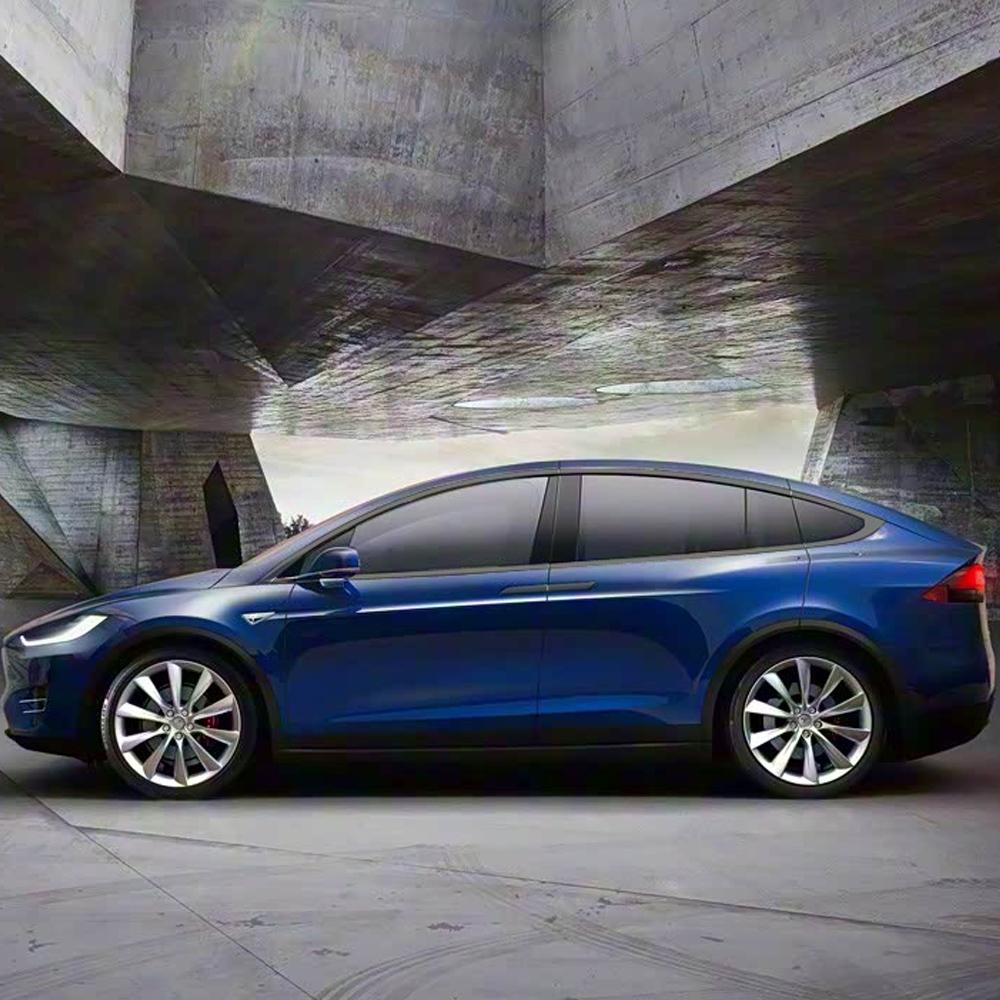 For Tesla Model X 2016-2020 PVC Matt Black Car Window Decorative Strip Sticker Car Exterior Protection Accessories