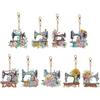 9PCS Diamond Art Decor Special Shape Double Sided Rhinestone Painting Pendant for Beginners Birthday Crafting Home Party Decor