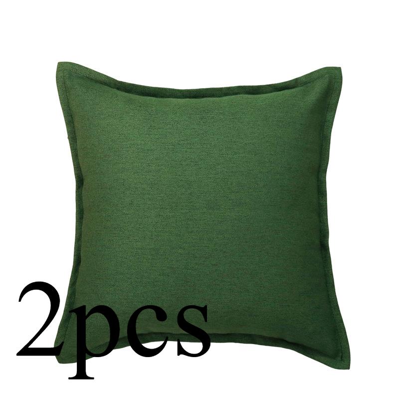2 STÜCKE/SET Streng Ausgewähltes Kissen mit Saum in Leinenoptik, Kissenbezug für Wohnzimmer, Sofa, Bettwäsche, Unifarbener Kissenbezug ohne Kissenfüllung