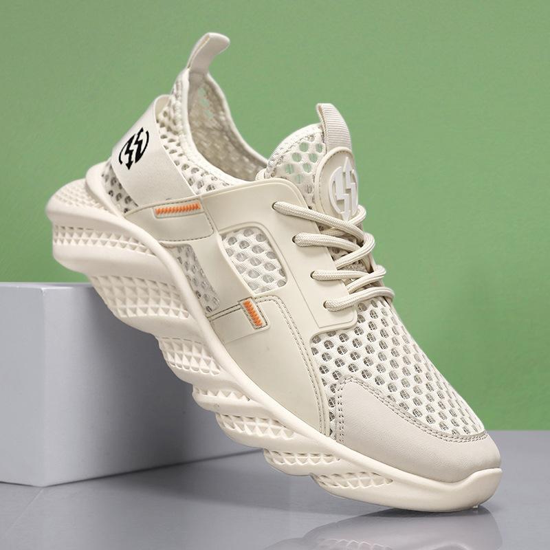 

Fashion solid color versatile mesh thin stream shoes outdoor travel mountaineering breathable low-top lace-up sports men s shoes 44