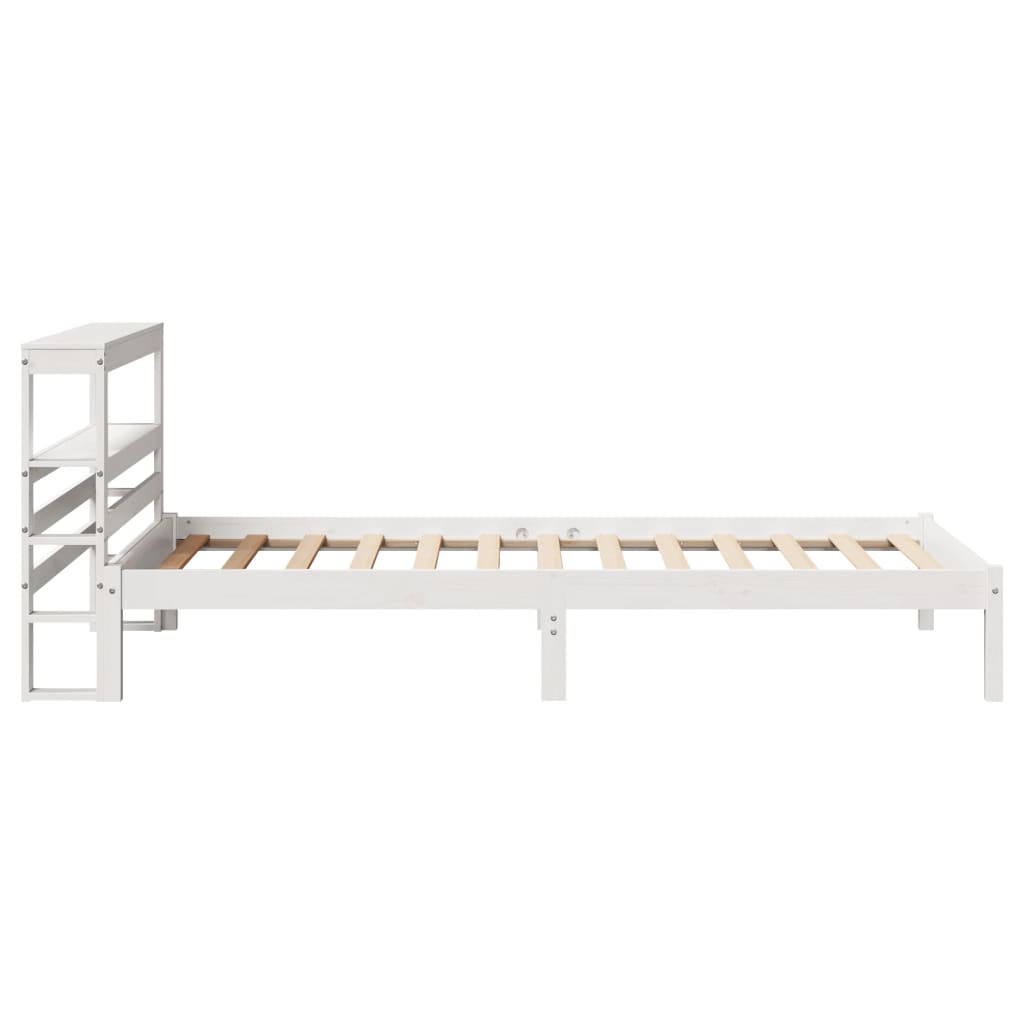Vidaxl Rama Łóżka Bez Materaca, Biała, 75X190 Cm, Lite Drewno Sosnowe