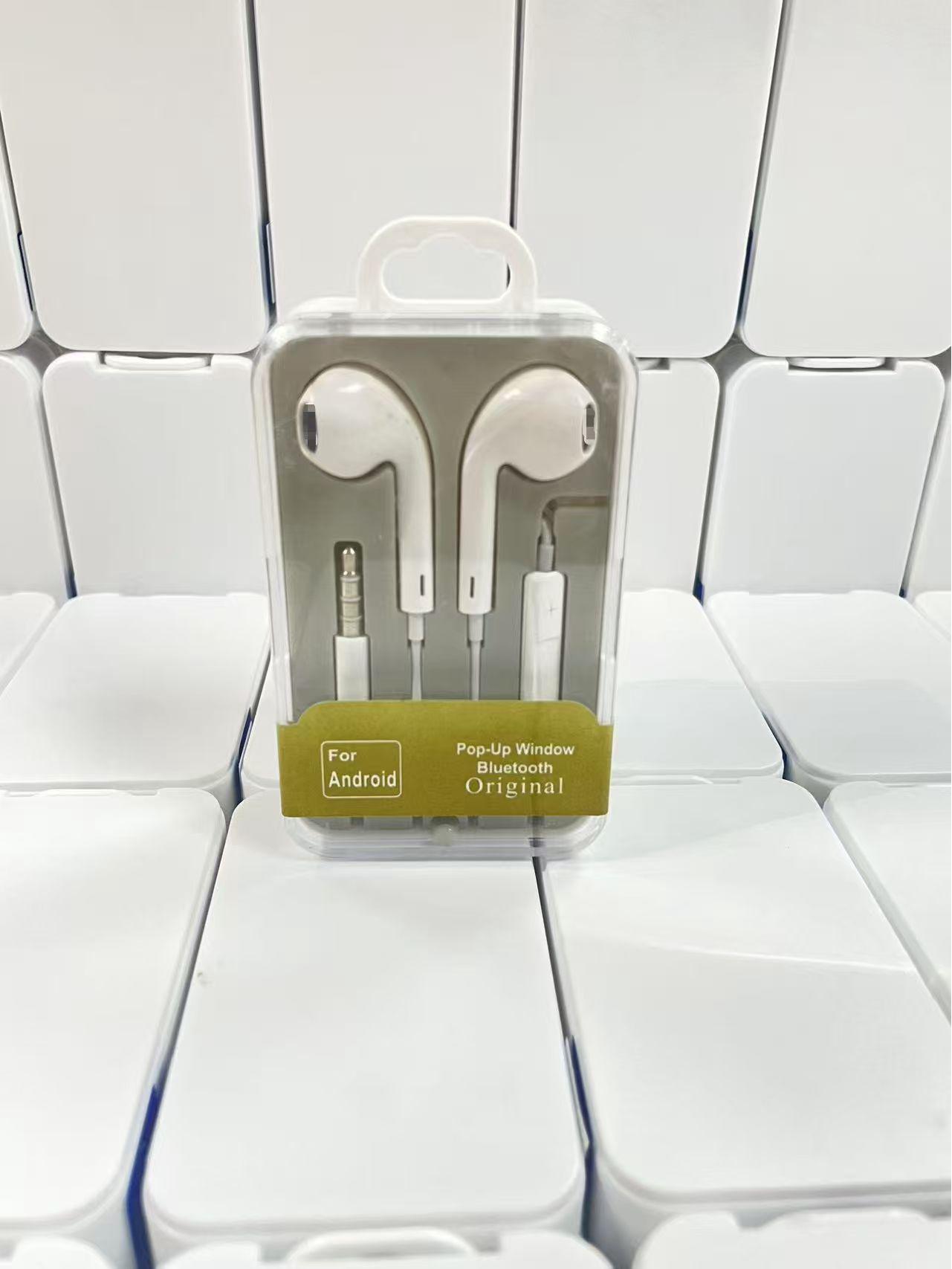 

Wired Earphones with Hook, Type-C Plug, Music & Calls, Apple-Compatible with Bluetooth Pop-up, Crystal Boxed