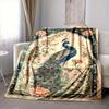 1Pc Peacock Garden Tapestry Blanket Soft And Comfortable Casual Warm Camping Travel Christmas Halloween Xmas Gift M928702