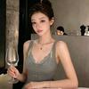 Summer New Sweet and Spicy Fake Two-piece Sling Vest Femininity Design Sense Slim and Thin Versatile Top