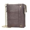 Wallet Men's Short Style European American Retro Multi Card Chain Soft Leather Clip Zipper Coin Purse