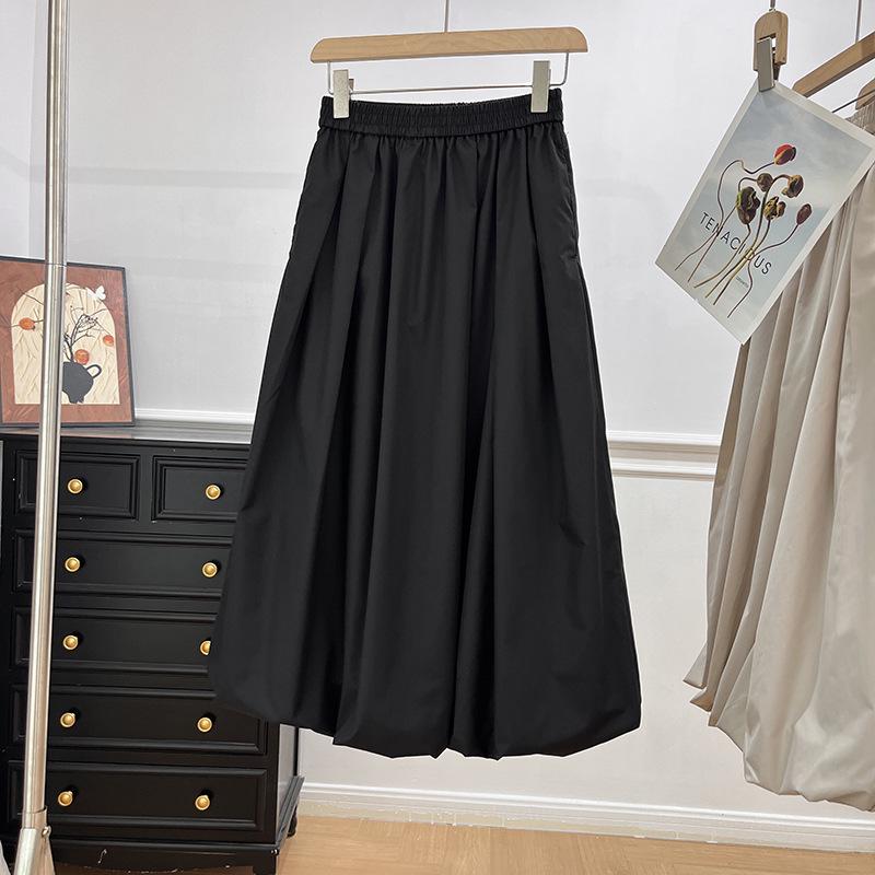Japanese Tulip Bubble Midi Skirt for Women with Pockets - Summer 2023 Collection