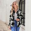 Women's Button Down Prints Shirt Long Sleeve Shirt Business Work Tops Casual With Pockets Jacket