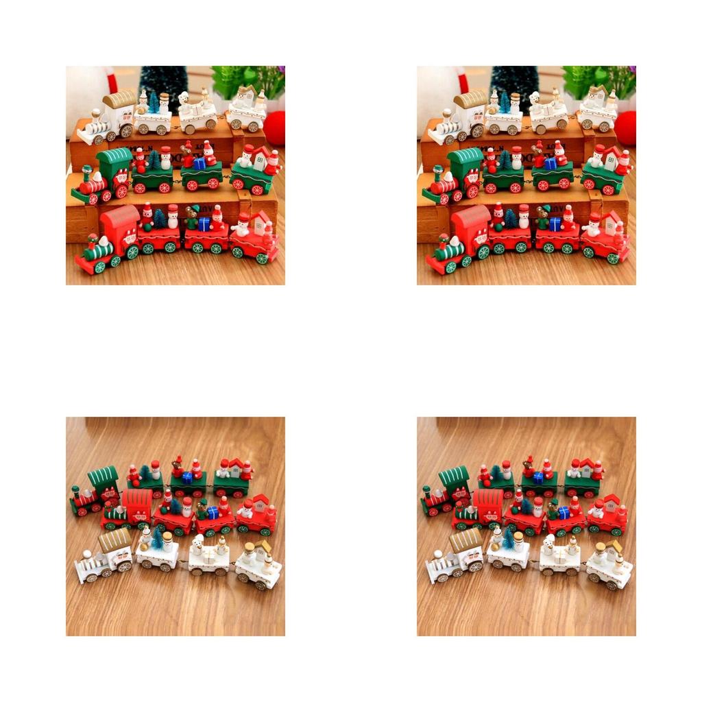 Festlicher Weihnachts-Holz-Weihnachtszug Weihnachtsmann Feiertagsdekoration für Zuhause und Kinder