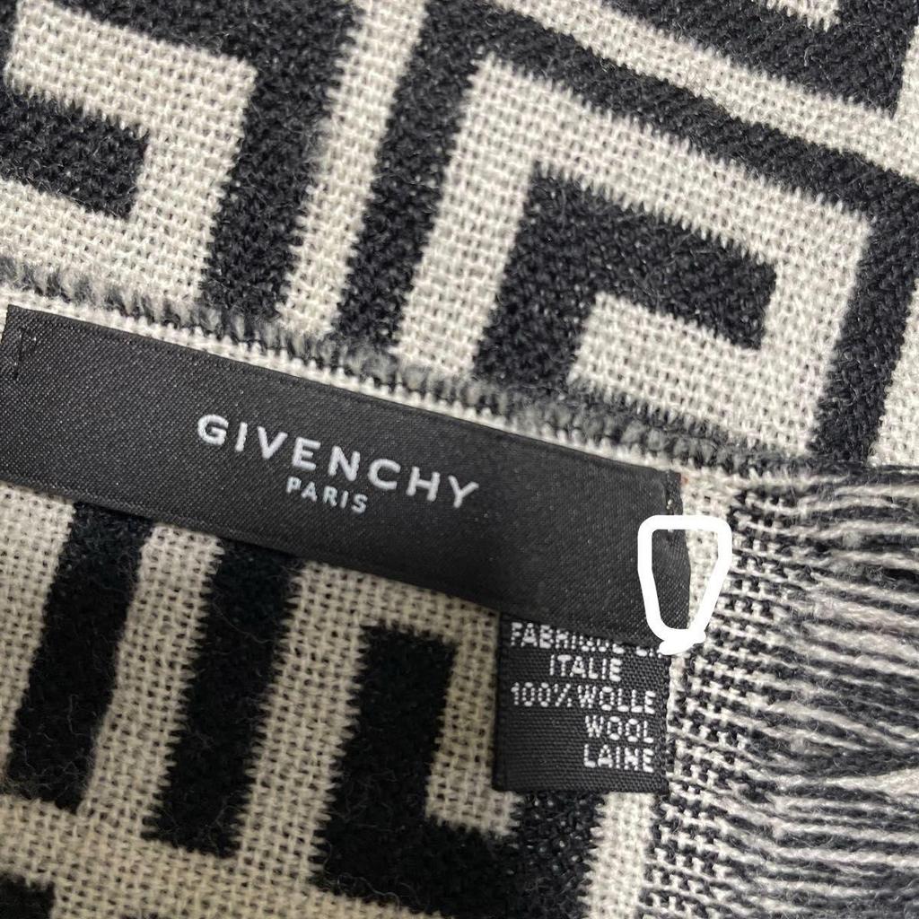 Used GIVENCHY Stole All-over Pattern Monogram Damaged