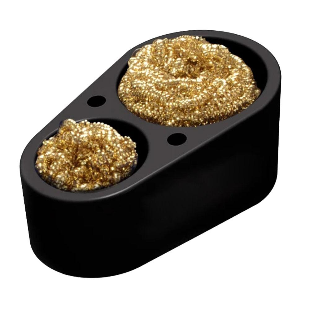 1Pcs Soldering Iron Tip Cleaner Blue/Black Soldering Iron Tip Double Ball Cleaner Base Soft Silicone Tin Slag Box To Tin