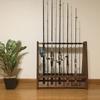 WOOD WORKS Made in Japan Rod stand for 19 rods on both sides Body Felt [Brown] [Black]