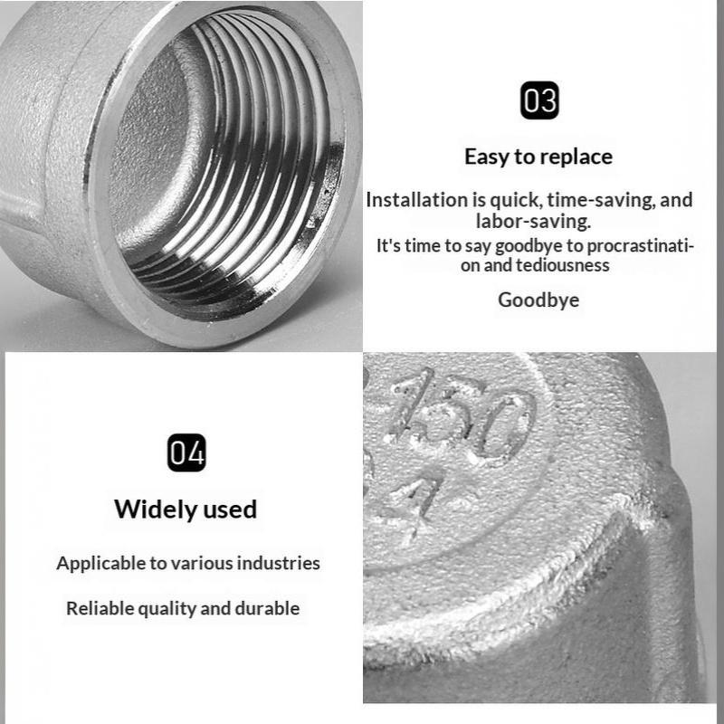 Internal Thread Pipe Cap Plug Wear Resistant 304 Stainless Steel Inner Wire Pipe Fitting for Agricultural Irrigation Pipes