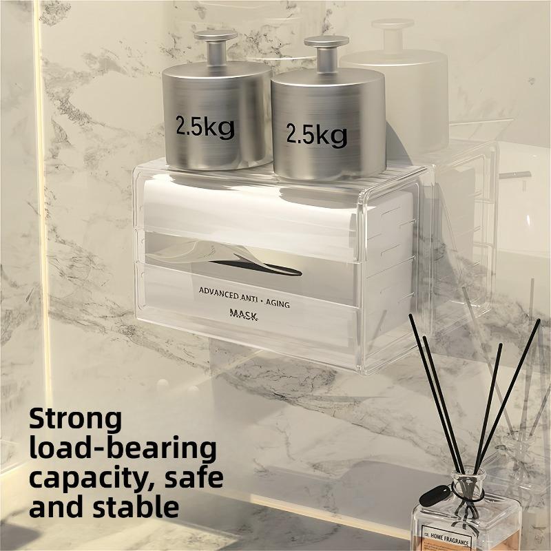 Wall-mounted Tissue Box, Paper Towel Holder, Household Face Towel Storage Box, Toilet and Bathroom Kitchen Hanging Tissue Box