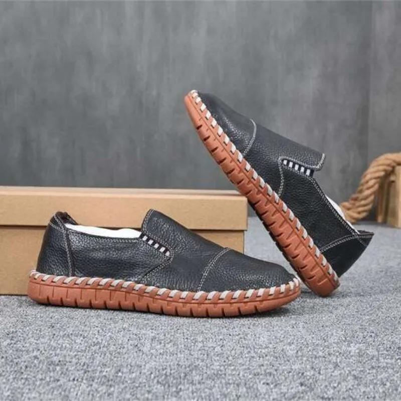 Genuine Leather Casual Shoes for Men Fashionable Men Loafers Comfortable Men's Driving Shoes Slip-on Male Flats Chaussure Hommes
