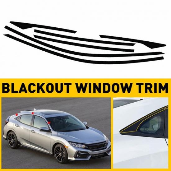 Chrome Delete Blackout Overlay for 2016- Honda Civic Sedan Window Trim