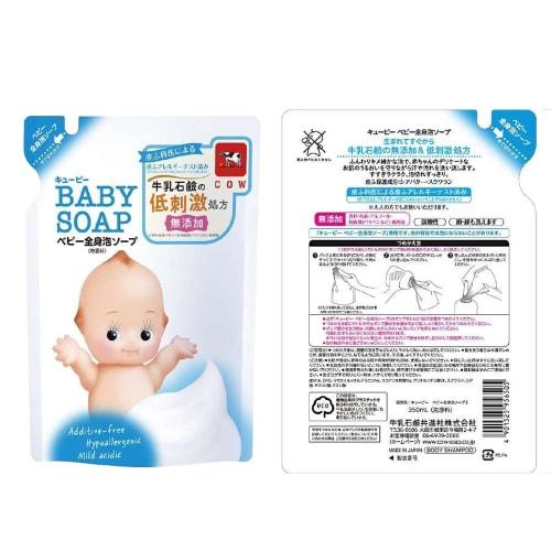 Bulk Purchase: Kewpie Baby Body Foaming Soap, Cow Brand, by Kyoshinsha, Refill, 350ml x 4 Pack