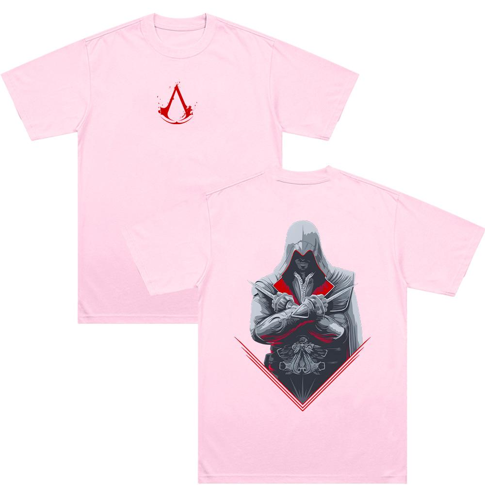 Assassin's Creed T-Shirt Retro Spielcharakter Grafikdruck T-Shirt Herren Mode Lässig Kurzarm T-Shirt Unisex Baumwolle T-Shirt