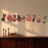 Vintage Halloween Wood Banner Spooky Pumpkin Skull Owl Witch Black Cat Hanging Bunting Garland for Farmhouse Horror Party Wall Decor