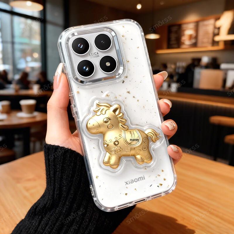 

Smorss Новогодний Счастливый Прозрачный Чехол для Телефона с Золотой Фольгой Standard