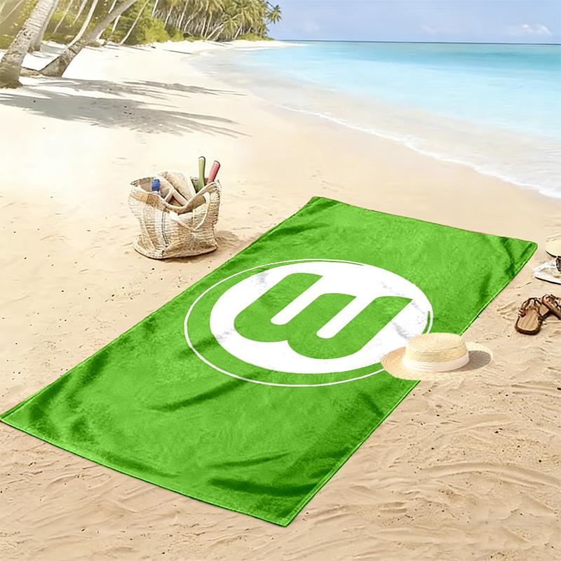 VfL Wolfsburg Print Strandtuch, Großes Weiches Schnelltrocknendes Handtuch für Strand Camping Schwimmen