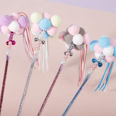Cat Teasing Stick Plush Combination Cat Toy Acrylic Fairy Cat Teasing Pole Durable and Bite Resistant Long Pole Cat Toy