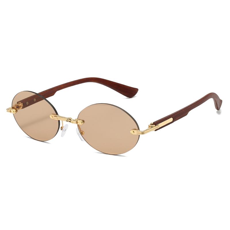 Polarized Light Glasses Retro Rimless Oval Sunglasses Women Men Luxury Brand Sun Glasses Outdoor Driving Lady Man Glasses UV400