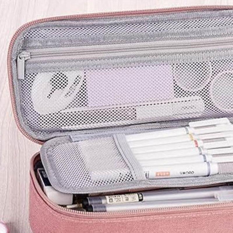 2-lagiges Federmäppchen mit großer Kapazität, Stiftebox, Stiftetasche, Schul- und Bürobedarf für Schüler, geräumige Aufbewahrung