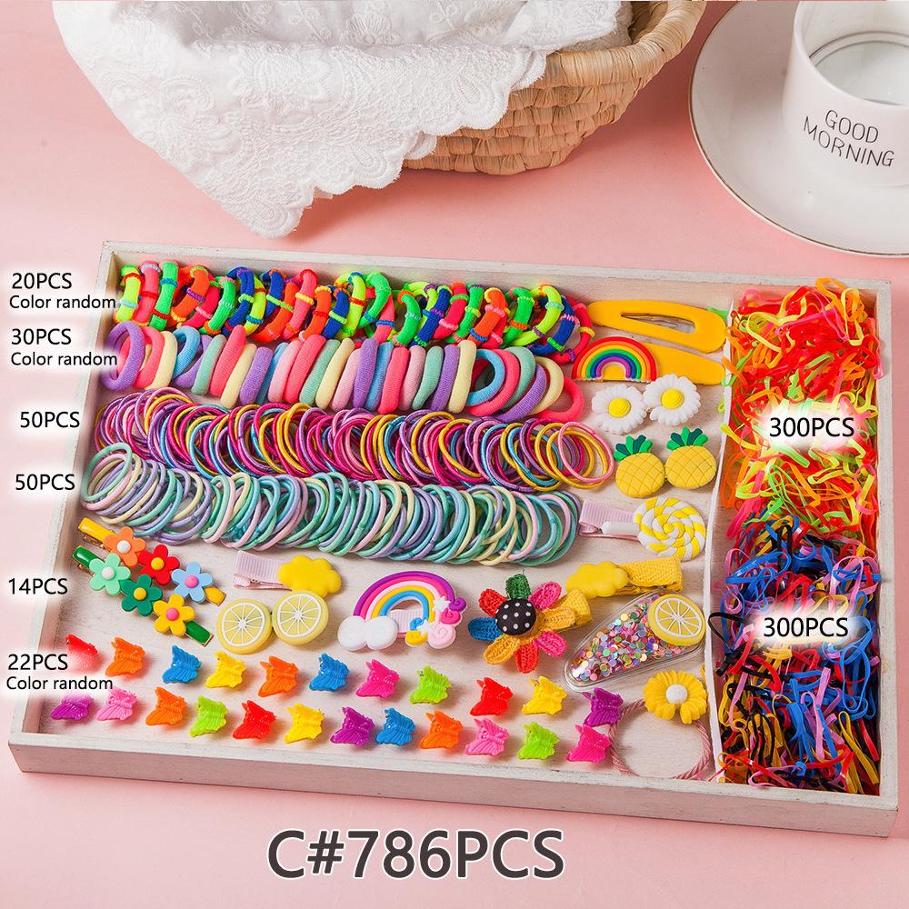 Princess Hair Accessories Set for Kids – Clips, Scrunchies & Claw Clips with Elastic Ties, Gift Box for Daily Wear