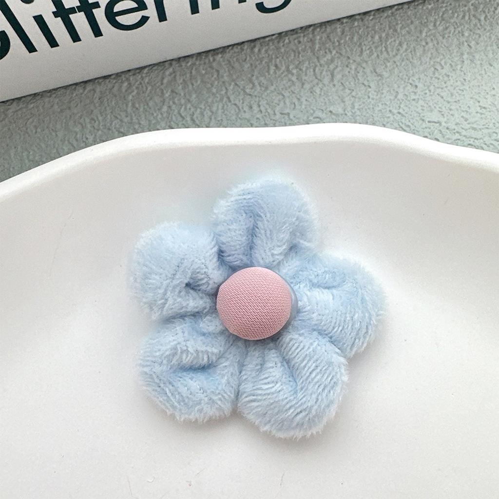 20Pcs 48mm Flower Embellishment With Button For Clothes Hat Patch Fabric Sewing Craft Headwear Hair Clips Decor Accessories