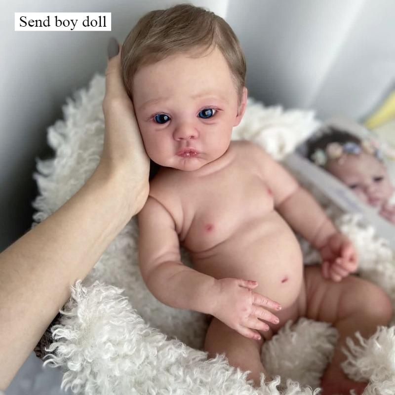 Adorabili Bambole Reborn con Corpo Interamente in Vinile da 48 Cm Meadow Possono Fare il Bagno Pittura a Mano Simulazione ad Alto Colore 3D Bambole Bambino Bambole Neonato Realistiche per Bambine e Bambini