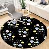 1pc Space Black Cats Office Round Area Rug, Indoor Mat Suitable For Office, Under Office Chairs Bedroom Living Room Home Decor, Room Deco