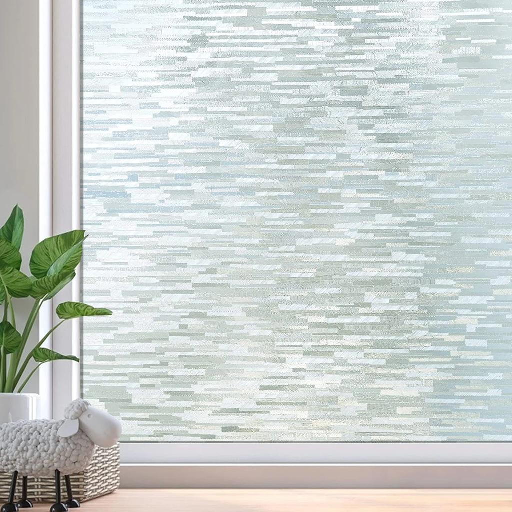 AFDB Privacy Frosted Glass Window Sticker Removable Static Cling Non-Adhesive Vinyl Opaque Sun Blocking Window Film Decoration