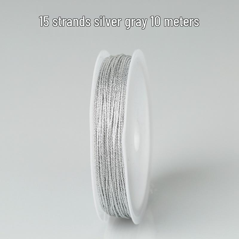 Gold & Silver Colored Thread for DIY Bracelet Weaving - Chinese Knot, Gold Silk & Winding Thread, Small Roll