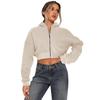 Women's Cropped Hoodie with Full Zip In Multiple Colors