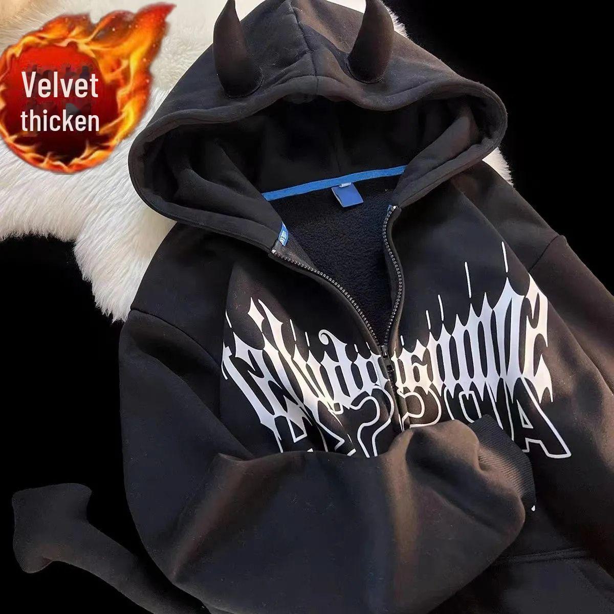 

Женская куртка DIPAX Dark Devil с капюшоном и застежкой-молнией, с принтом в виде букв на спине 3XL for 145-165 jin