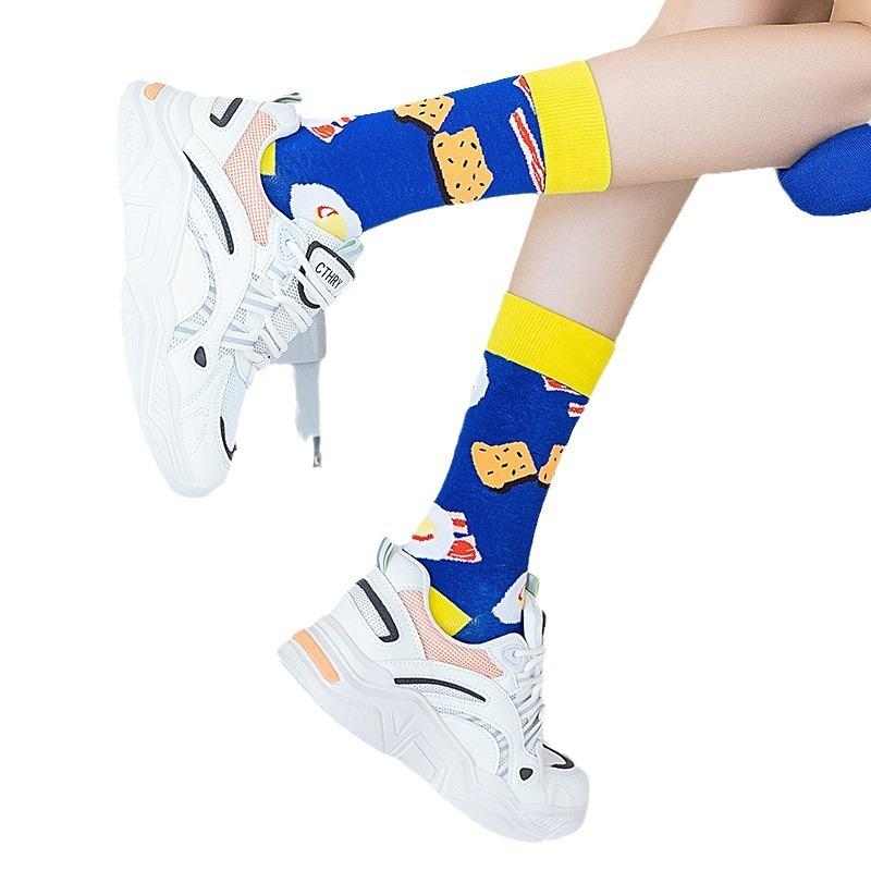 Food Series Men'S Socks Street Socks Summer Men'S Cotton Trend Socks Men'S Medium Tube Socks Men'S