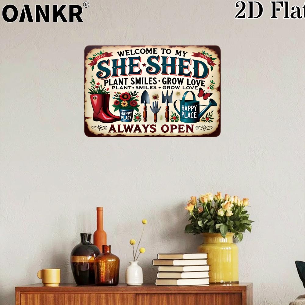 Vintage Metal Tin Sign Welcome To My She Shed Art Poster Metal Signs for Bar Garden Home Wall Decor Plaque Accessories