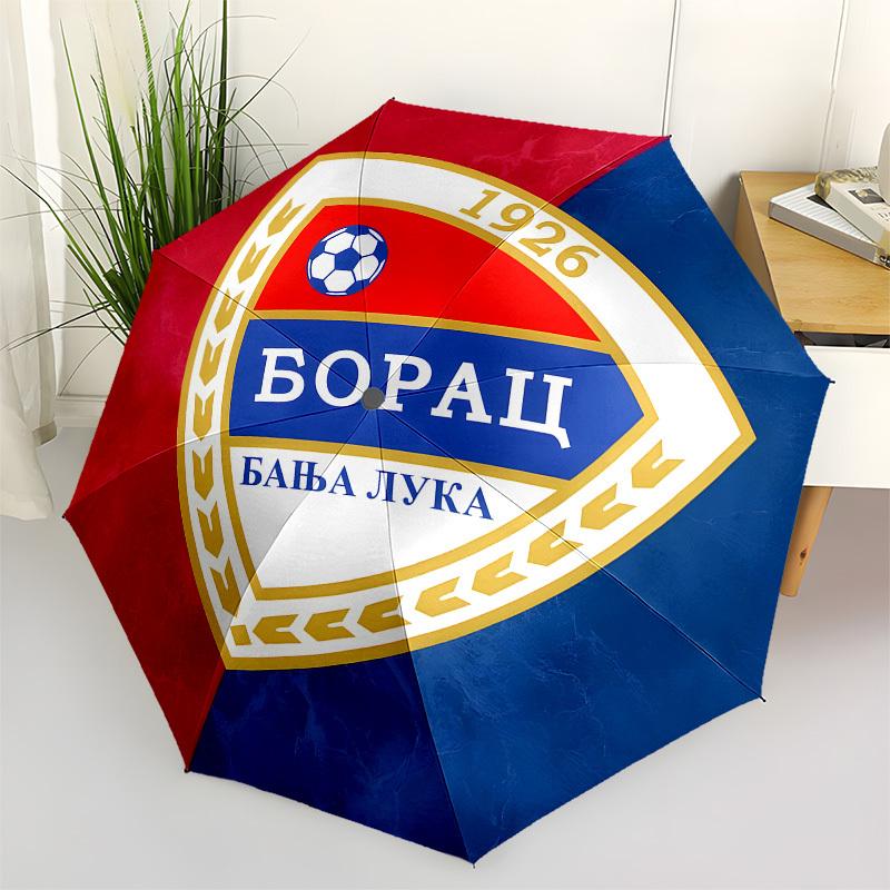 

Football Club Borac Banja Luka- Automatic Opening and Closing, 8-rib Structure Portable Umbrella, Suitable for Men and Women in All Seasons