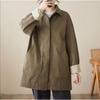 Unisex Autumn Korean Style Lapel Polo Long Sleeve Jacket - Women's Mid-Length Trench Coat