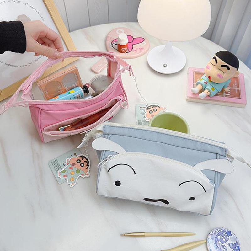 Anime Cartoon Cute Crayon Shin-Chan'S Transparent Cosmetic Bag Girls Large Capacity Portable Travel Toiletries Storage Bag Gifts