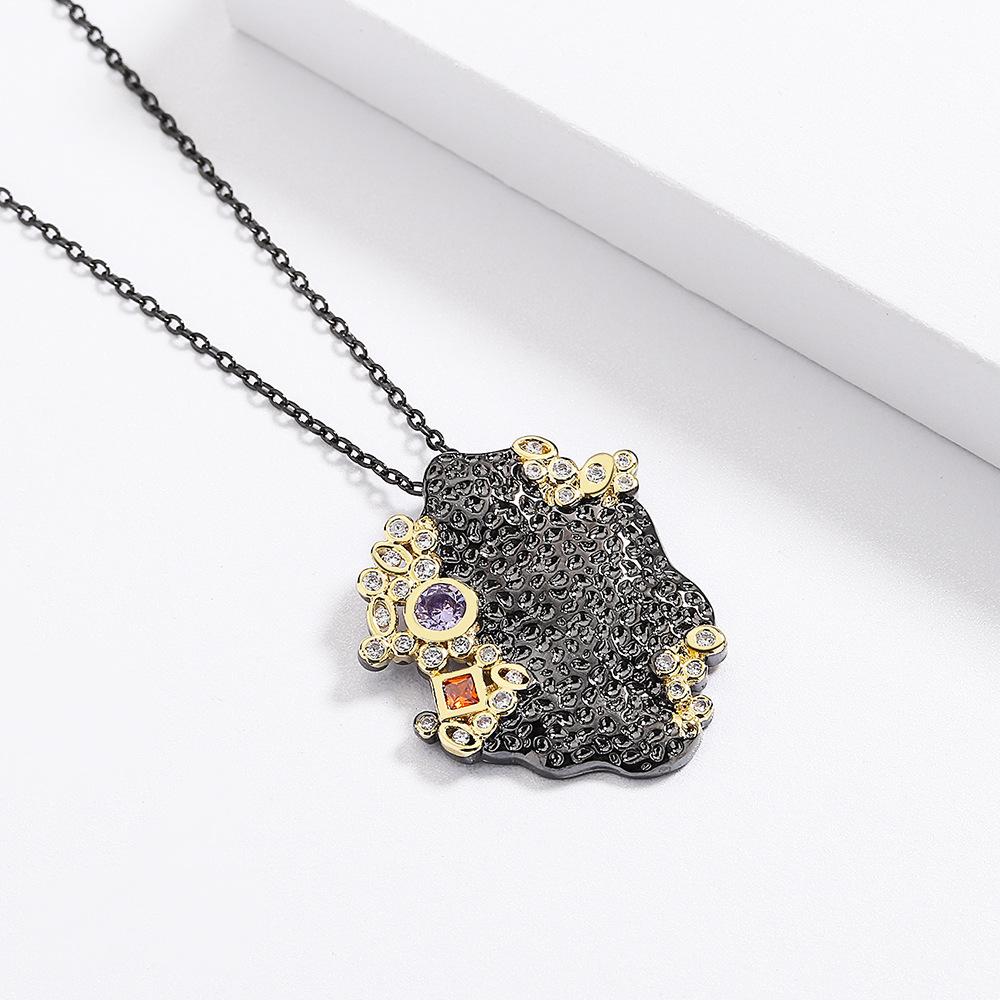 New Bohemia National Style Black and Gold Two-tone Necklace