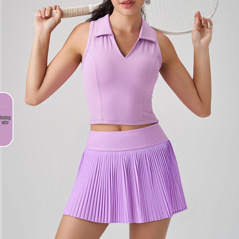 Autumn Antibacterial Women's Yoga & Tennis Skirt Set - High-End Fitness Wear