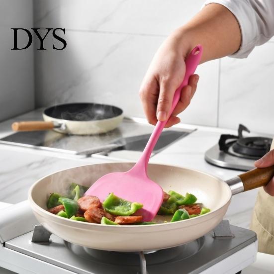 Ergonomic Cooking Spoons Pink Kitchen Utensil, Food Grade Silicone Tool, Non-stick Heat Resistant Baking Spatulas Cookware, Handle Kitchenware