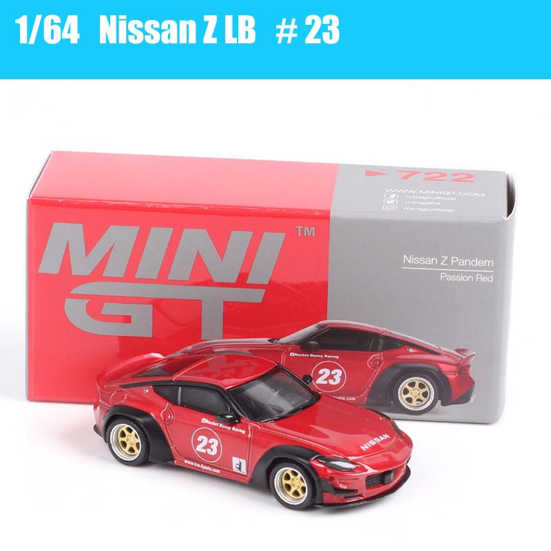 MiniGT 1/64 Scale Nissan Skyline GTR Racing Z Honda Civic Cadillac V 911 GT3 McLaren Datsun 510 Pickup Truck Car Model Toy
