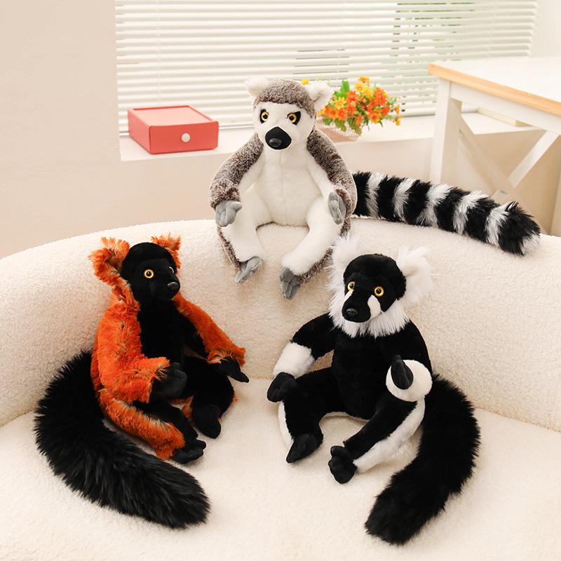 Entzückendes realistisches Lemuren-Stofftier Kuscheltier sitzend Zoo Souvenir Geschenk für Kinder Geburtstag