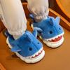 2025 New Green Cloudy Sharks Slipper Children Funny Shark Slippers Kids Shoes Babi Animal Fish Plush Slides