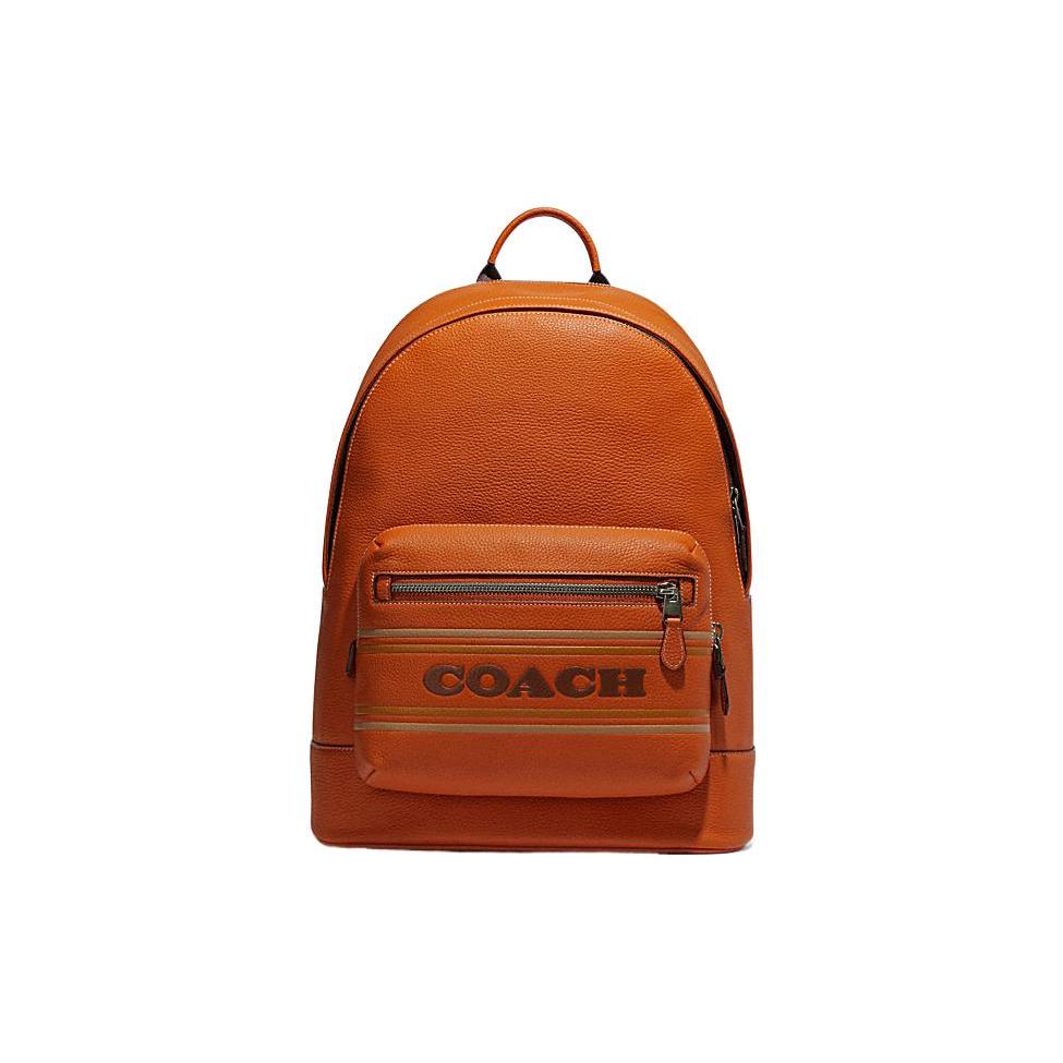 New COACH Westway Cow Leather With Fabric Backpack Large Women's Brown CG995-QBNP6