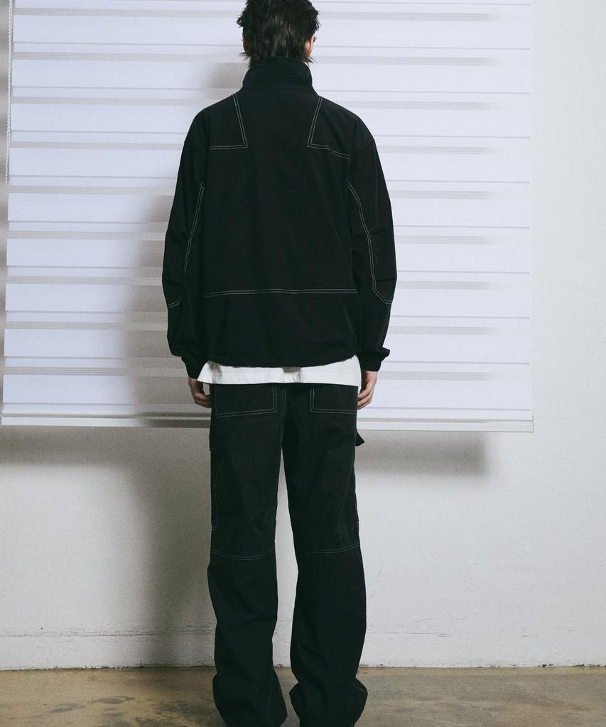 Bunkerbuster Stitch Contrast High-Neck Windbreaker Mq2Ju203_Black